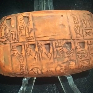 pigtograf tablet mesopotamia, uruk 4 mö 3500 early sumer (11&#39;&#39;7&#39;&#39;2&#39;&#39;cm) replica