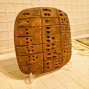 Sumerian cuneiform tablet, probably from Erech (Uruk), Mesopotamia, c. 3100–2900 BCE; in the Metropolitan Museum of Art, New York City.