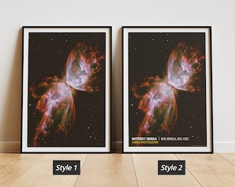 Butterfly Nebula: Hubble Space Telescope Poster Print, HST, NASA Space Photography, Wall Art Decor, Science Astronomy Image, Space Photo