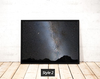 Melkweg kunst aan de muur, nachtelijke hemel poster ruimte fotografie muur kunst decor wetenschappelijke astronomie print zonnestelsel spiraalstelsel landschap poster