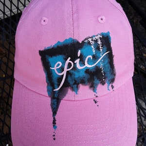 Teen Pink Epic Ball Cap, Hand Painted Ball Cap, Teen Ball Cap, Teen Baseball Cap, Pink Baseball Cap, Teenager Ball Cap, Teen Accessory