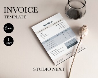 請求書テンプレート 中小企業 | Canva テンプレート | 編集可能な印刷可能な請求書 | 請求書テンプレートのダウンロード | カスタム請求書 - EMILY
