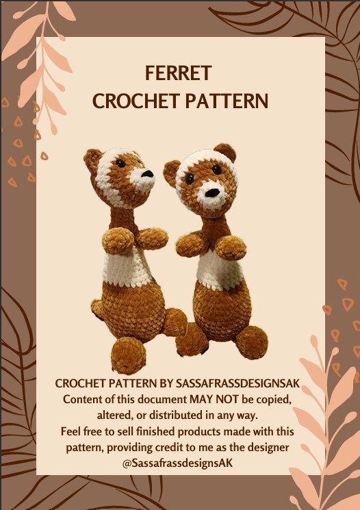 Long silly ferret amigurumi pattern