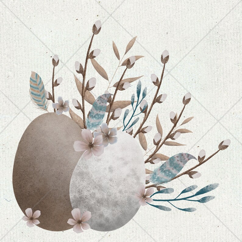 Feather Clipart Easter clipart arrangements Clipart Watercolour INSTANT DOWNLOAD easter bunny PNG rustic elements Easter Wreath