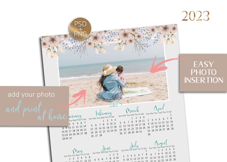 Calendario Fotográfico 2025 Para Personalizar (calendario De Manualidades 2025 En Formato A4), Calendario DIY Para Personalizar De Enero A Diciembre Con Vista General De Vacaciones, Ideal Como Regalo