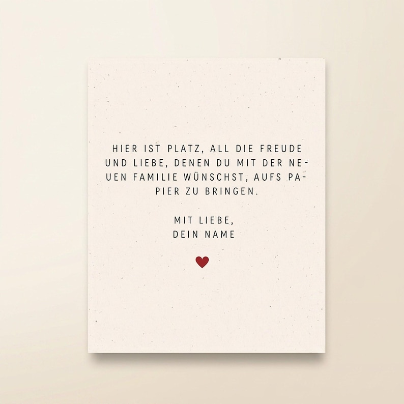 Greeting card with a handwritten message, included free with gift wrapping