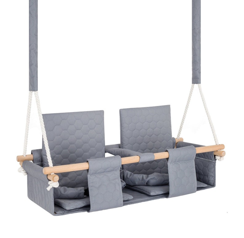 Outdoor Baby Twins Swing - Light Grey