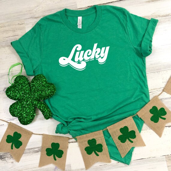 Lucky Shirt Lucky Shamrock Shirt St Patricks Day Shirt St | Etsy