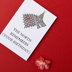 Roligt Game of Thrones-födelsedagskort: Norden minns (utskrivbar digital nedladdning)