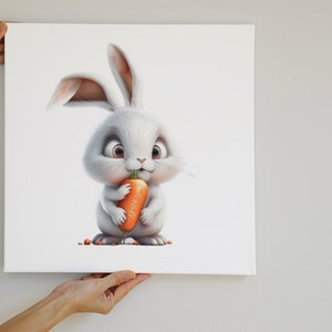 Süßer Baby Käfer Hase mit Möhre Digital Download druckbare Wandkunst Home Decor
