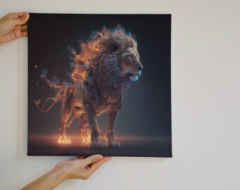 Burning Lion Digital Download Printable Wall Art Home Decor