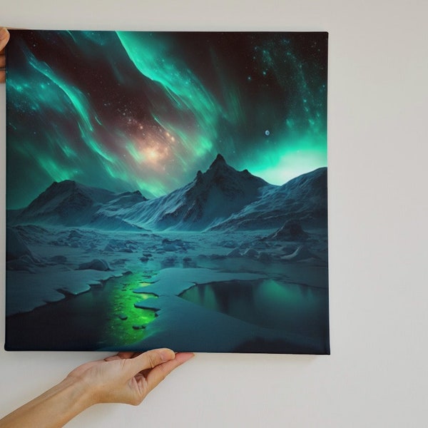 Northern Lights on a Strange Alien Planet Digital Download Printable Wall Art Home Decor