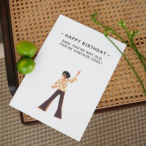 Cartão de aniversário legal vintage para o pai | Feliz aniversário! | PDF digital | Download instantâneo