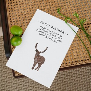 Junge Buck at Heart Geburtstagskarte für Papa | Alles Gute zum Geburtstag! | Digitales PDF | Sofort Download