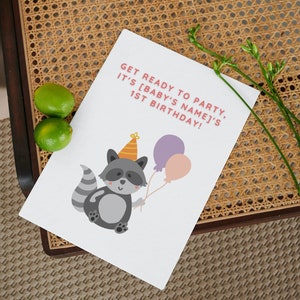 Carte de 1er anniversaire personnalisée | Le grand jour de tout-petit | Préparez-vous à faire la fête !