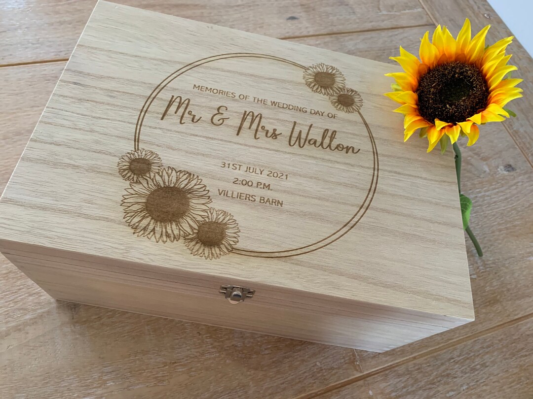 Wooden Wedding Memory Box Laser Engraved Fully Personalised - Etsy ...