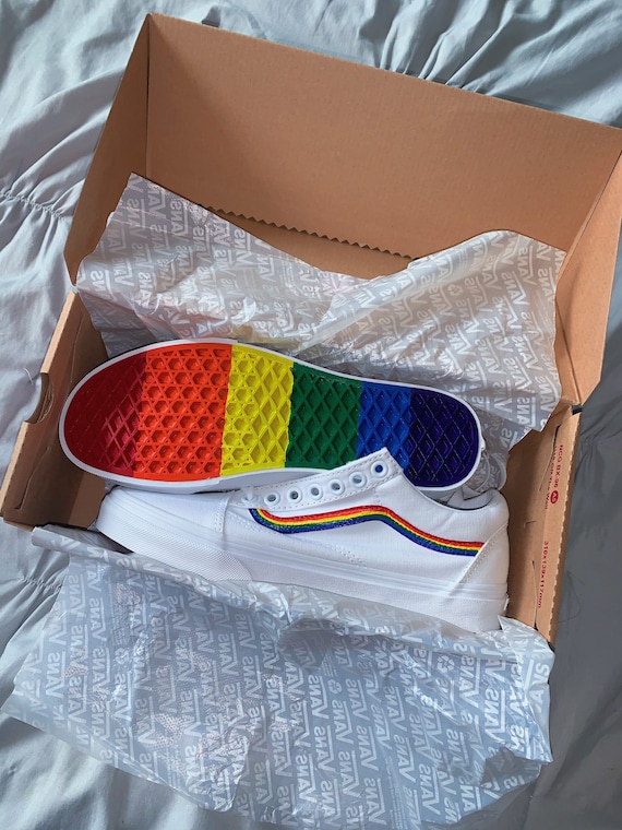 rainbow custom shoes
