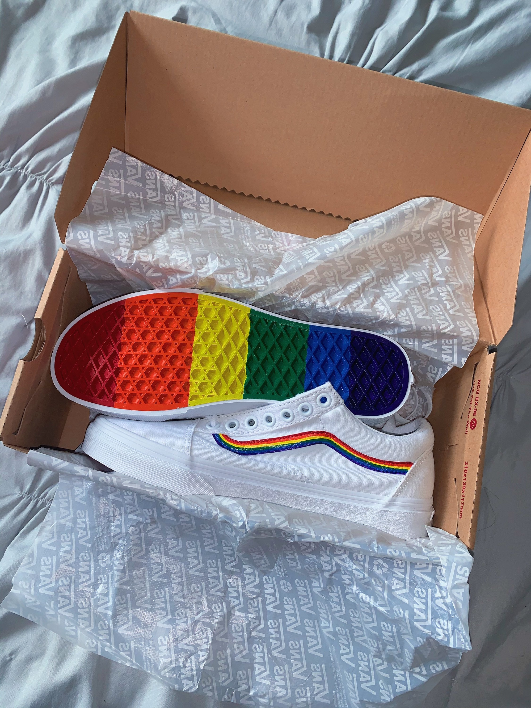 custom vans rainbow