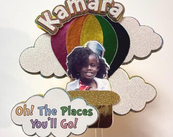 Custom Dr. Seuss Inspired Cake Topper | Photo Graduation or Birthday Decor