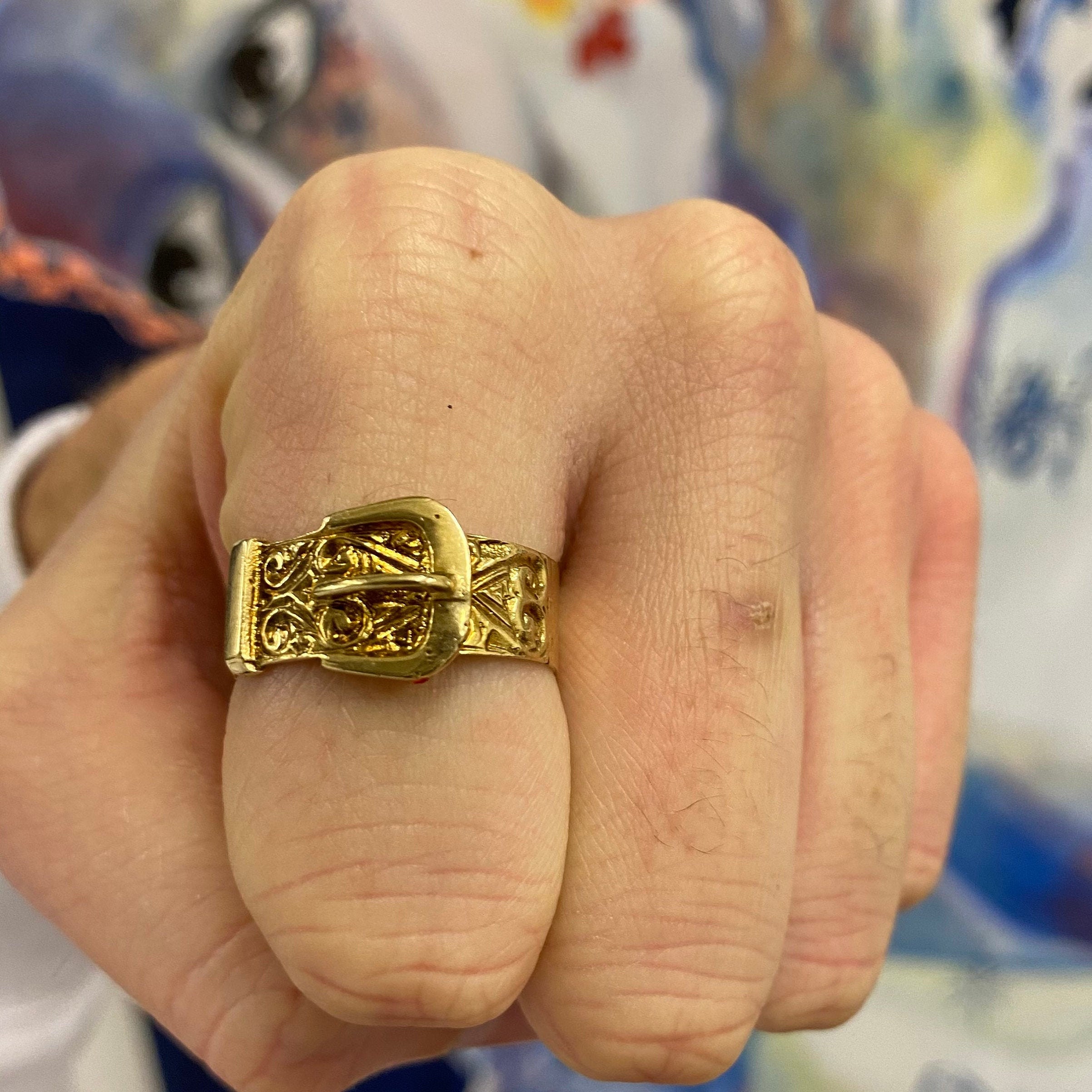 Preloved 9ct Solid Gold Buckle Ring Etsy Australia