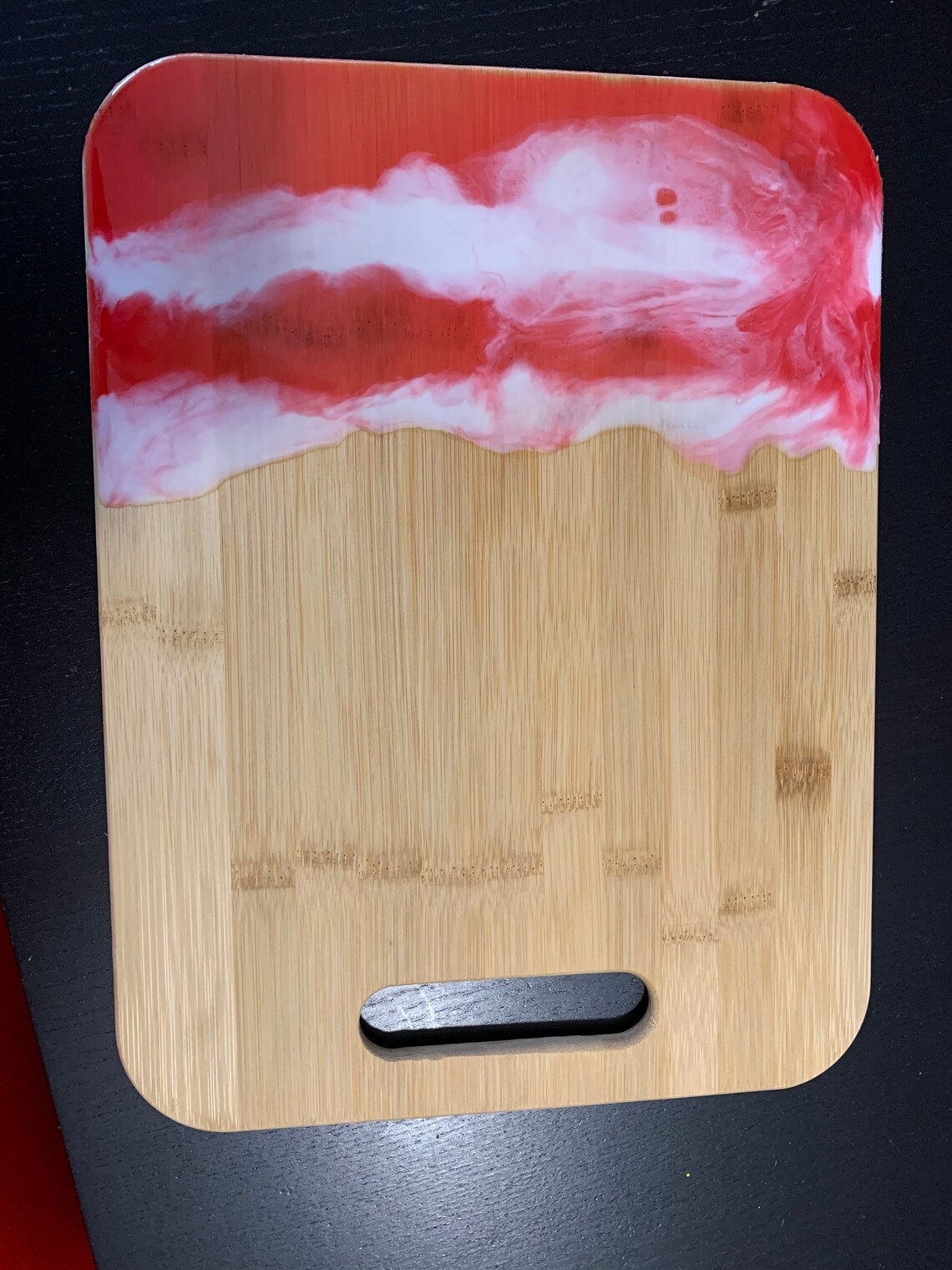 Tabla de cortar pizarra o madera con resina efecto mar Etsy