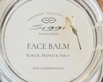 Baume pour le visage non comédogène, huiles essentielles d'ylang-ylang, de kokum, de mangue, d'amla, d'amla, pressées à froid, hydratant entièrement naturel 2,5 oz