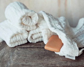 Mousseline 100 % coton bio débarbouillette pochette de bain moufles grande serviette de bain douce