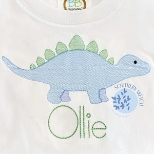 Stegosaurus Dinosaur Sketch Dino Machine Embroidery Design File Instant Digital Download sizes 6x10, 5x7 and 4x4