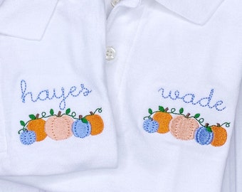 Mini Fill Pumpkin Patch with Vine Fall Boy Girl Machine Embroidery Design File 2", 3", 4"