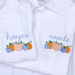 Mini Fill Pumpkin Patch with Vine Fall Boy Girl Machine Embroidery Design File 2&quot;, 3&quot;, 4&quot;