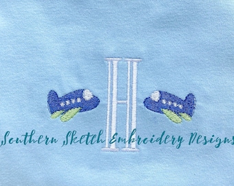 Mini Fill Stitch Airplanes Machine Embroidery Design Instant Download Digital File sizes .5", 1", 1.5", 2"