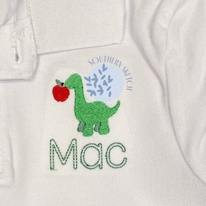 Apple Dinosaur Mini Fill Stitch Machine Embroidery Design Instant Digital Download File 1". 1.5", 2", 2.5"