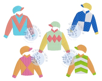 Mini Fill Stitch Horse Derby Jockey Jackets Machine Embroidery Design Bundle Equestrian Horseback Riding Instant Digital Download 1.25" 1.75