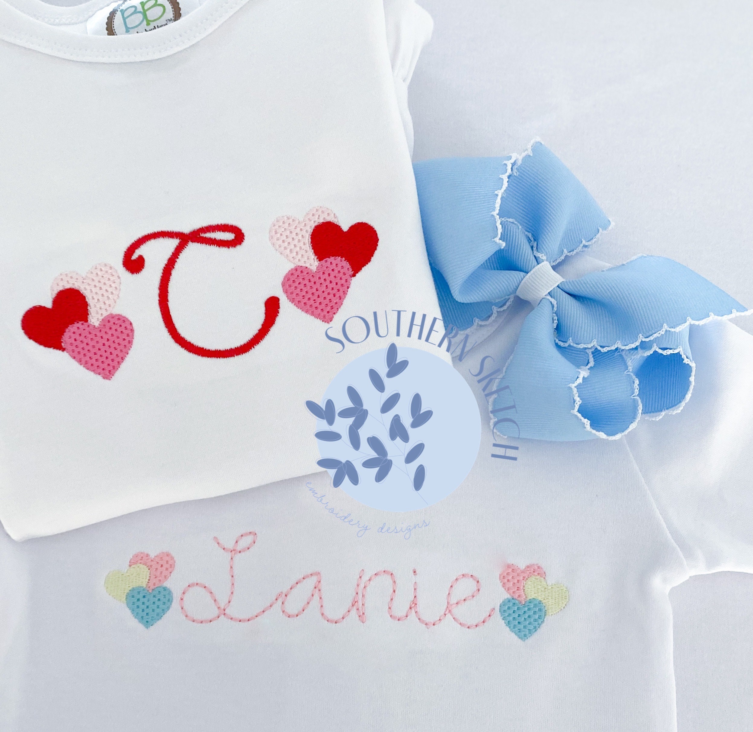 Mini Fill Stitch Textured Heart Clusters Valentine's Day Machine Embroidery Design File 1", 1.5", 2", 2.5", 3.5
