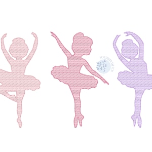 Ballerina Balletttänzer Trio Skizzen Stickdatei, Stickdatei 13x10 und 100x10