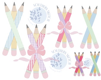 Pencil Bundle Pencils Back to School Sketch Fill Light Fill Mini Fill Stitch Fall Machine Embroidery Design File Instant Digital Download