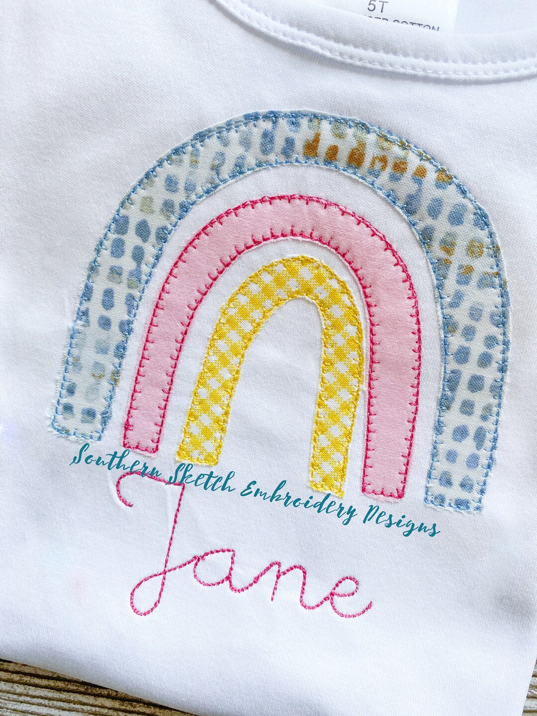 Applique Rainbow Machine Embroidery Blanket Stitch Digital Download ...