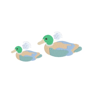 Mini Fill Stitch Mallard Duck Hunting Duck Season Classic Machine Embroidery Design Polo Minis Boy Girl Instant Digital Download 2&quot;, 2.5&quot;