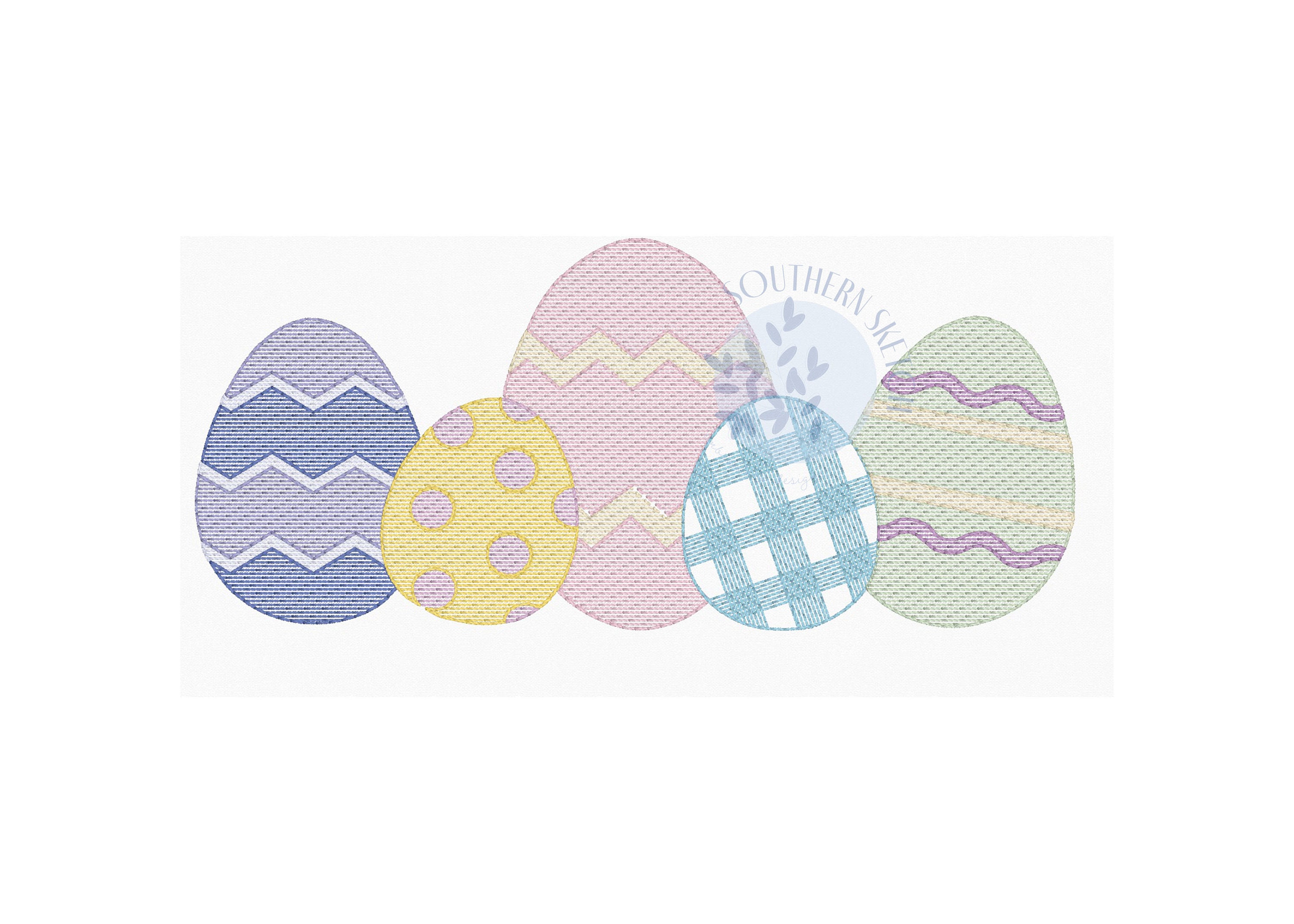 Sketch Easter Eggs Machine Embroidery Design File 5", 5x7, 6x10 - Etsy