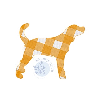 Tennessee Football Gingham Dog Only Fall Sports College Sketch Light Fill Machine Embroidery Design Digital Download Large 5x7