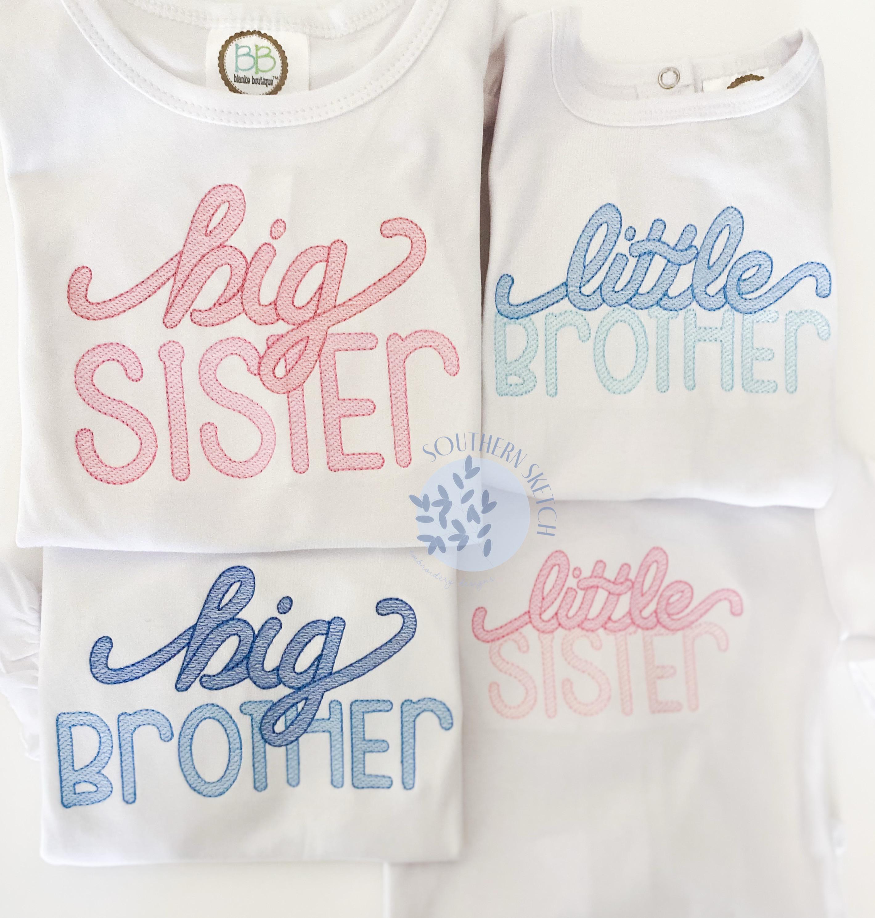 Little Brother Sibling Lettering New Baby Light Fill Quick Gender ...