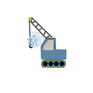 Crane Truck Mini Fill Stitch Machine Embroidery Design File 2.25&quot;, 2.5&quot;