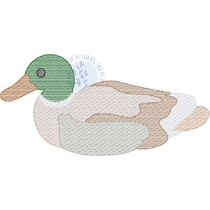 Sketch Mallard Duck Hunting Fall Winter Girl Boy Machine Embroidery Design Light Fill Stitch Instant Digital Download 4x4, 5&quot;, 5x7, 6x10
