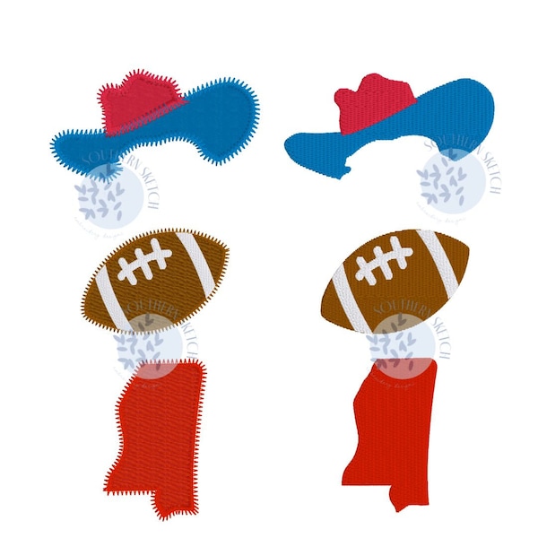 Mississippi College Football Bundle Mascot Sports Mini Applique & mini Fill Stitch Machine Embroidery Design Instant Digital Download