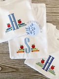 Back to School Apple Bookends Mini Fill Stitch Machine Embroidery Design File Instant Digital Download 1.25", 1.5", 2"