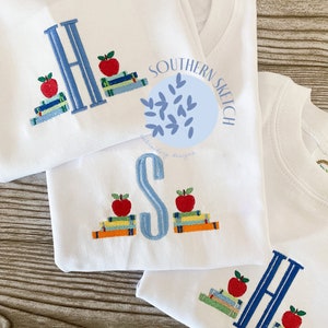 Back to School Apple Bookends Mini Fill Stitch Machine Embroidery Design File Instant Digital Download 1.25", 1.5", 2"