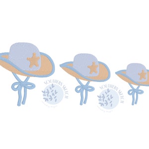 Mini Fill Stitch Cowboy Hat Machine Embroidery Design Instant Digital Download 1.75", 2", 2.5"