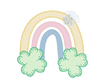 Shamrock Rainbow Applique St. Patrick's Day Machine Embroidery Design File 4.5", 5x7, 6x10