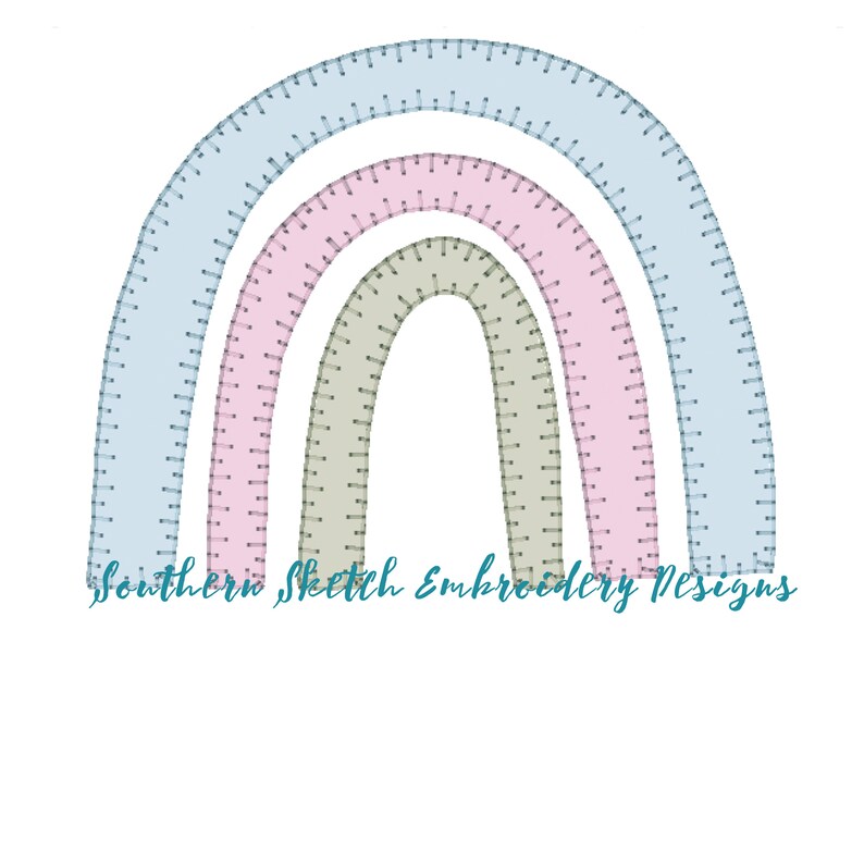 Applique Rainbow Machine Embroidery Blanket Stitch Digital - Etsy