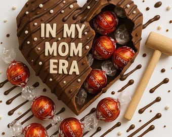 Breakable Chocolate Heart ~ HUGE 6x6! In my MOM ERA. Filled w/ candy and a personal note ~ Comes w/ hammer Trendy instagram TikTok mom gift